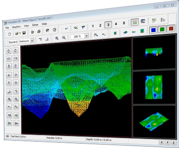 ویژوالایزر 3D نرم افزار سه بعدی برای فلزیاب های تصویری Visualizer 3D OKM